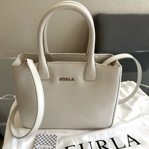 Furla white leather tote